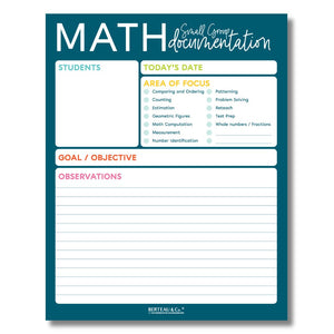 Notepad - Small Group Math Documentation