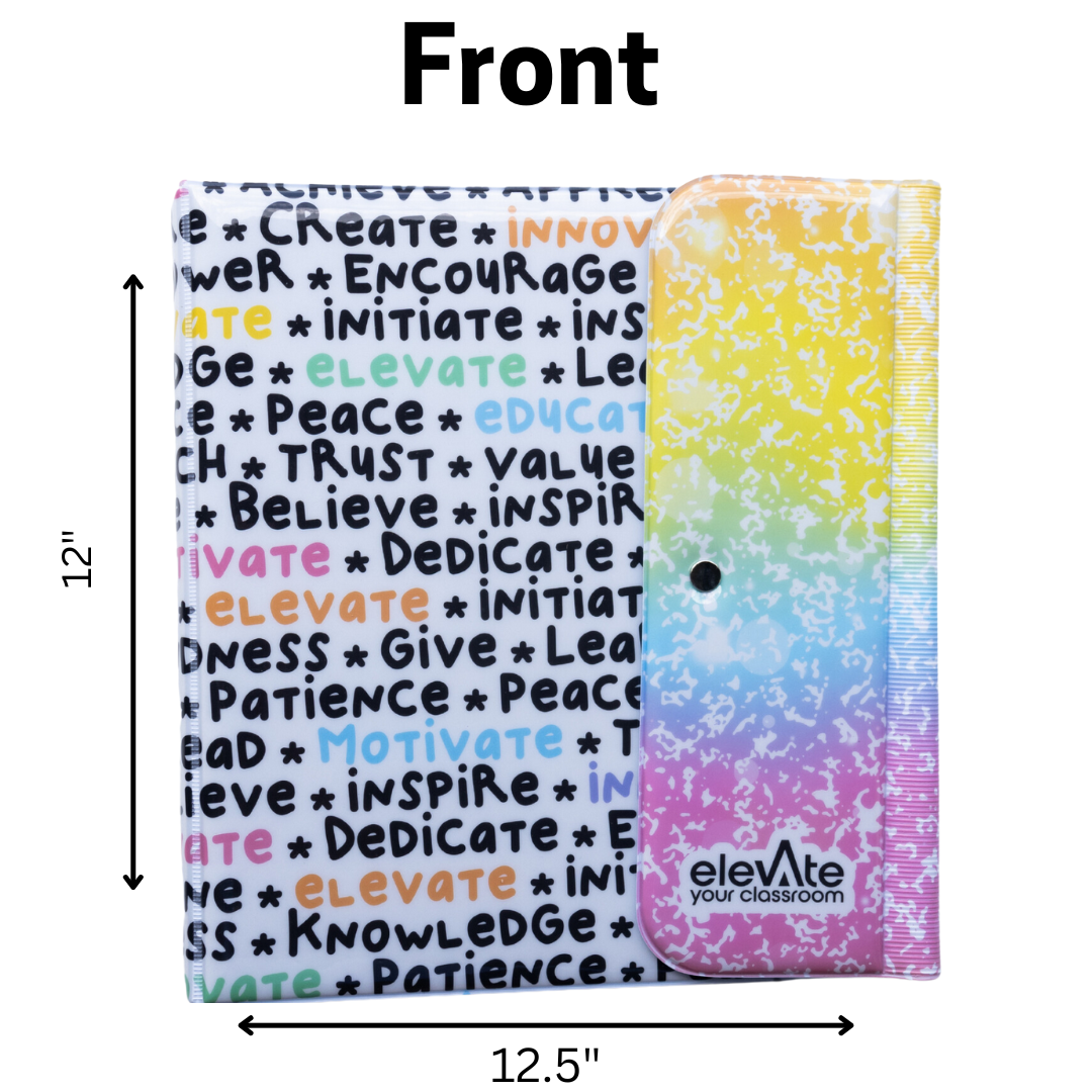 Elevate! Teacher Binder with Folders, Tabs, and Notepad 2024