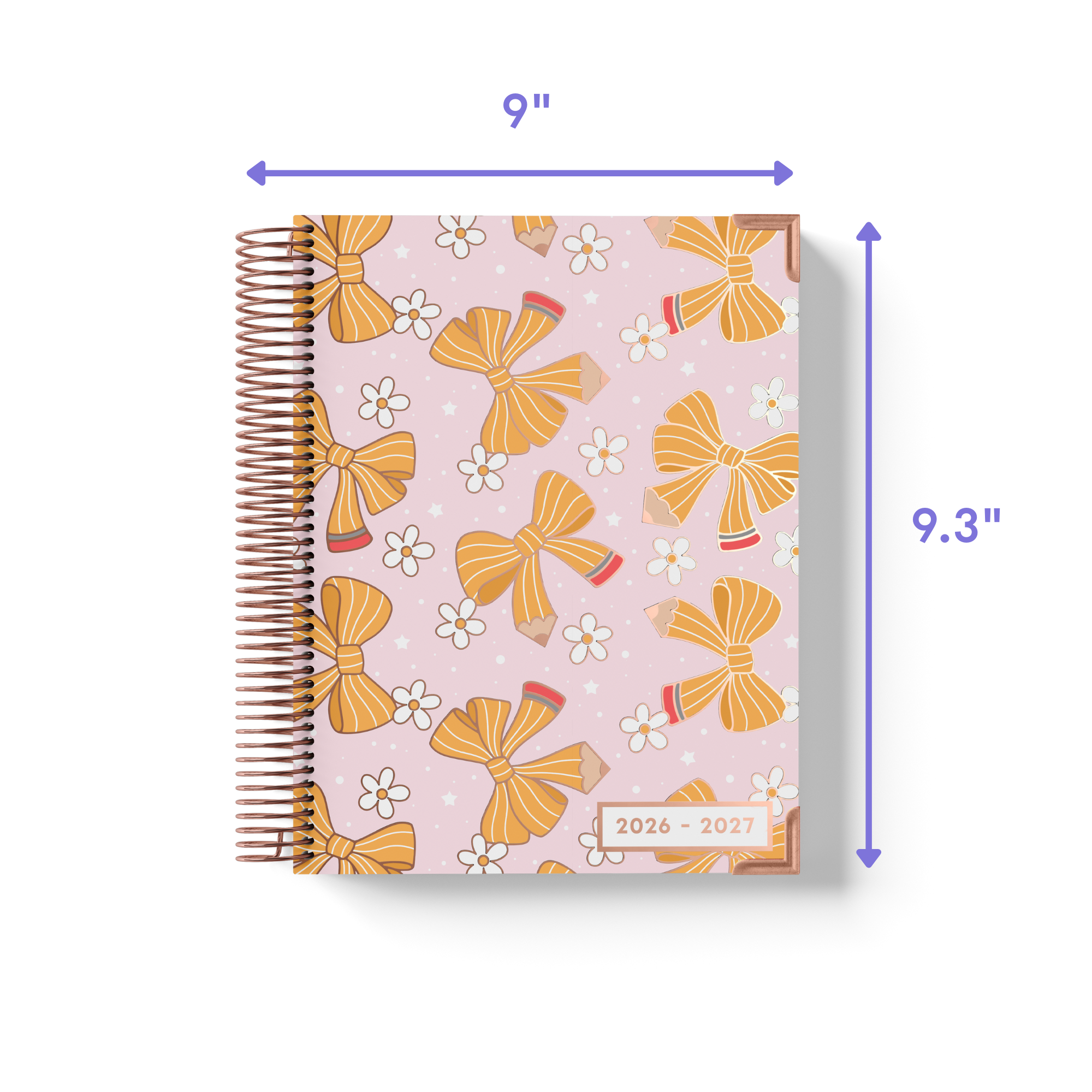 Pencil Bows - Small Teacher Planner (2026-2027)