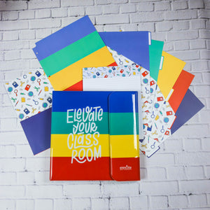 Elevate! Teacher Binder with Folders, Tabs, and Notepad