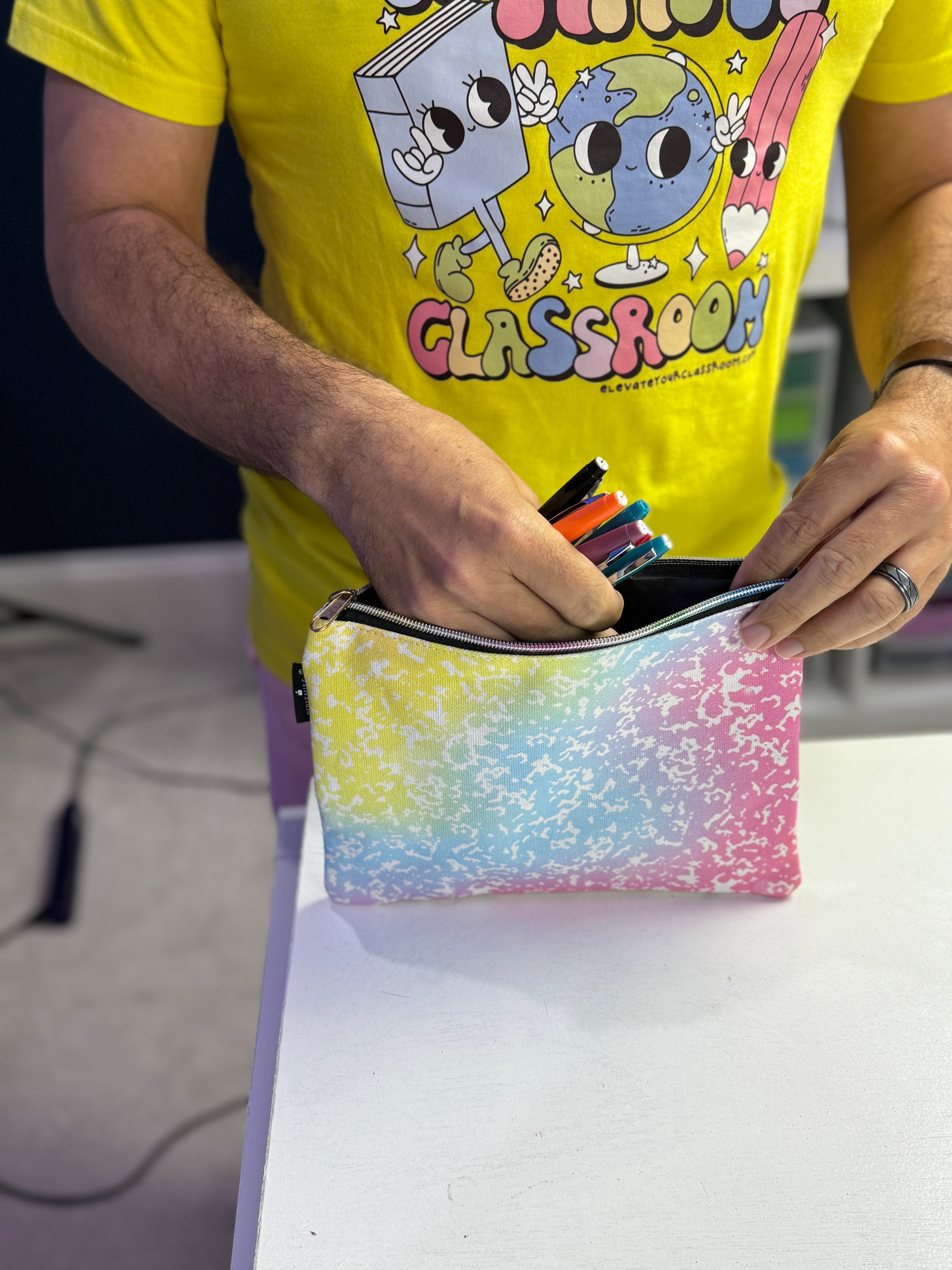 Rainbow Teacher Zipper Pouch