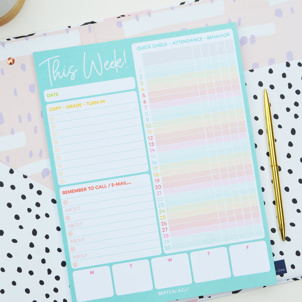 Teacher's Weekly Notepad - This Week in My Classroom | BERTEAU & Co.